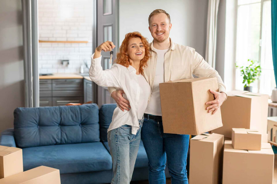 happy family that buy house in spring colorado